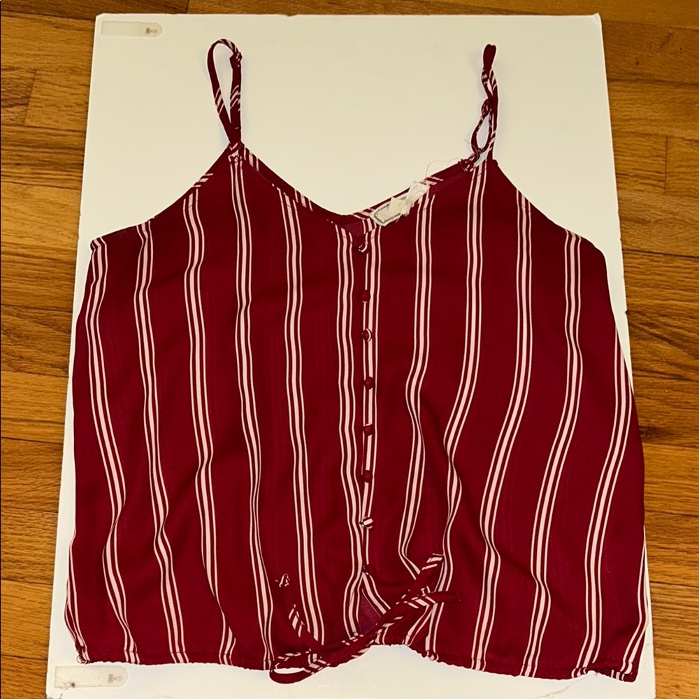 Hippie Rose Red Tie Front Sleeveless Camisole